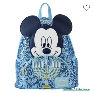 🆕 Sequins Mickey Mouse Hanukkah Loungefly Bag
